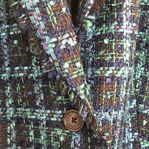 Karl Lagerfeld Buckingham teal boucle suit - Picture 4 of 7